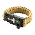 M-Tac paracord bracelet with spark cutter, compass and whistle