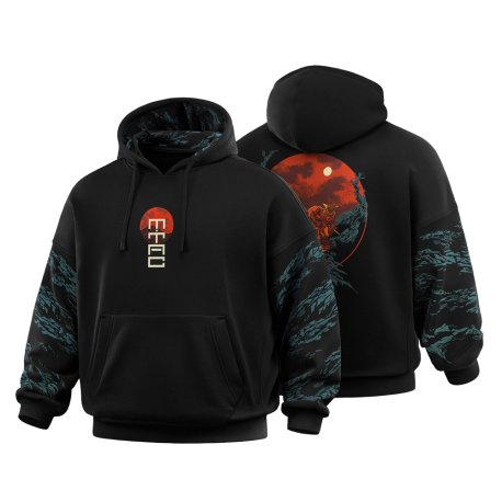 Hoodie Two Samurai Oversize Cotton Hard 